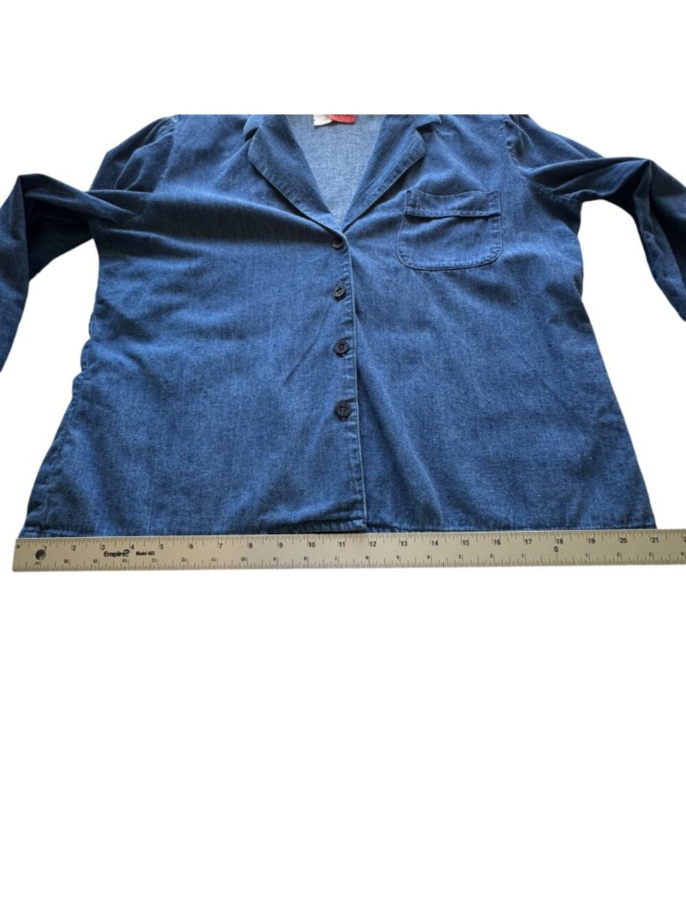 Vintage BIS Denim Shirt Women's Size 44 - US 12 Blazer Style Long Sleeved 1980s - Picture 12 of 16